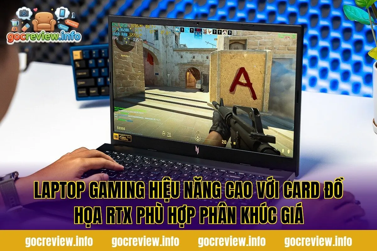 Laptop gaming hiệu năng cao với card đồ họa RTX phù hợp phân khúc giá